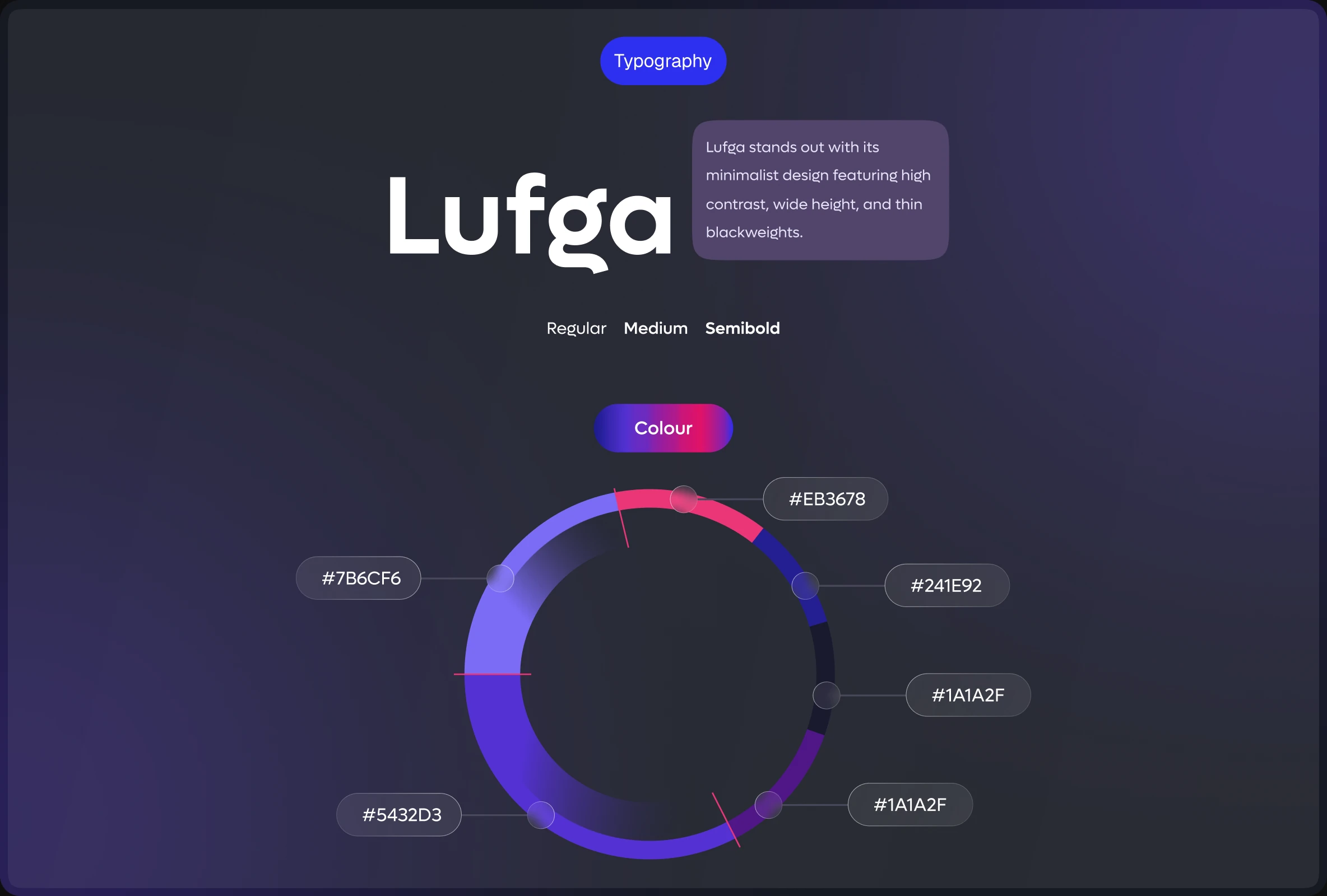 TicketNest brand direction — Lufga typography and colour palette