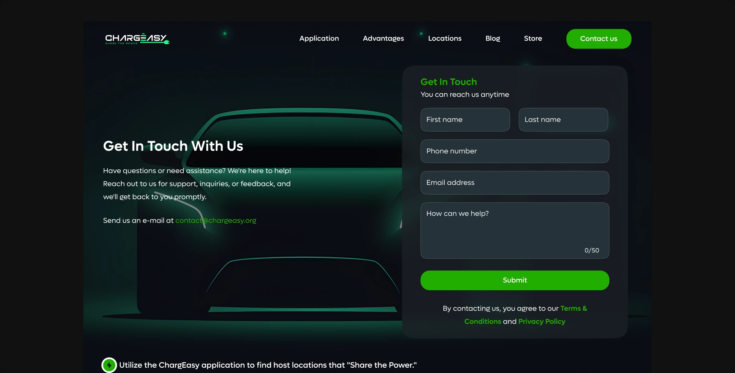 ChargEasy account deletion and FAQ pages
