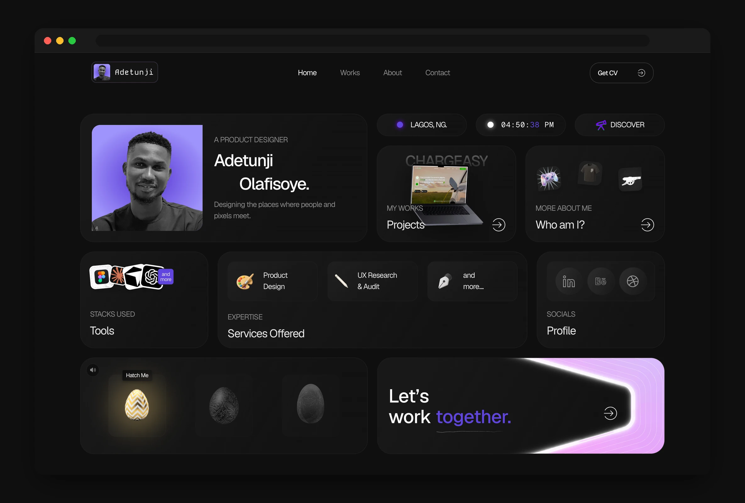 Home page, the full grid of cards